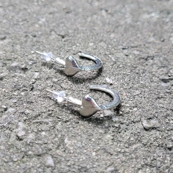 2 for $14! Silver Hoop Earrings NWOT - Picture 2 of 2